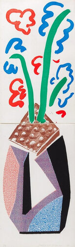 Red, Blue And Green Flowers van David Hockney, Afdruk te koop op Singulart