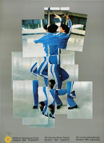 The Skater Official Olympic Games Poster (1984 XIV Sarajevo Winter Olympics)  von David Hockney, Druck kaufen auf Singulart
