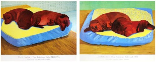 The Set of Two - Dog 38 and Dog 43 (Stanley and Boodge) di David Hockney, Stampa in vendita su Singulart