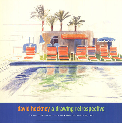 Eight Sunchairs by a Pool di David Hockney, Stampa in vendita su Singulart