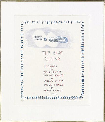 Title Page (from the Blue Guitar portfolio), hand signed by David Hockney, 인쇄 for Sale on Singulart