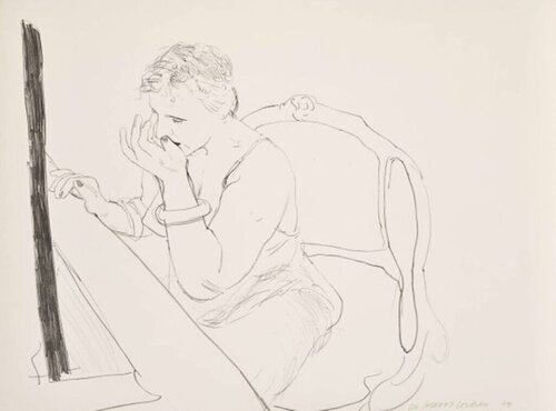 David Hockney Celia Adjusting Her Eyelash van David Hockney, Afdruk te koop op Singulart
