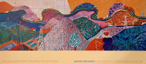 David Hockney Mulholland Drive, The Road to the Studio, Special Continuous Tone (No Dots) Lithograph Poster, LONG SOLD OUT AT LACMA, FREE WORLDWIDE SHIPPING di David Hockney, Stampa in vendita su Singulart