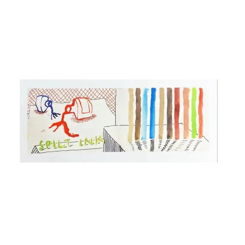 220 for 2020. Art Edition No. 1–100 ‘Spilt Ink with Tests van David Hockney, Afdruk te koop op Singulart
