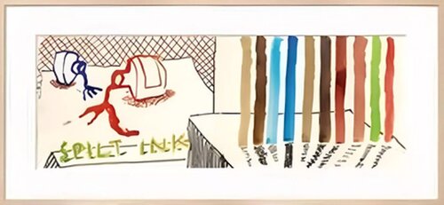 Spilt Ink with Tests di David Hockney, Stampa in vendita su Singulart