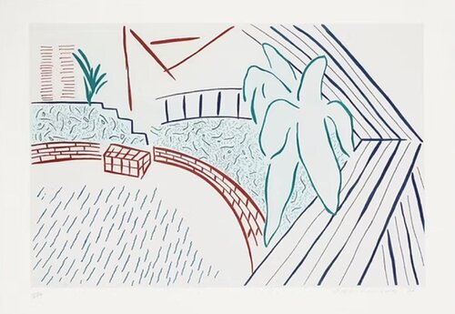My Pool and Terrace di David Hockney, Stampa in vendita su Singulart