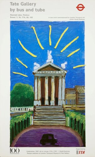 Rare Tate Gallery By Bus And Tube 1997 Transport Poster von David Hockney, Druck kaufen auf Singulart