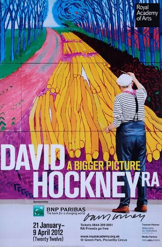David Hockney Hand-Signed A Bigger Picture - RA Poster di David Hockney, Stampa in vendita su Singulart