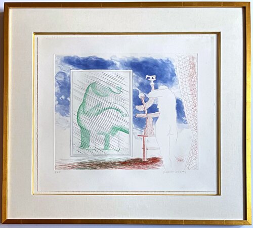 David Hockney - A Picture of Ourselves, from The Blue Guitar van David Hockney, Afdruk te koop op Singulart