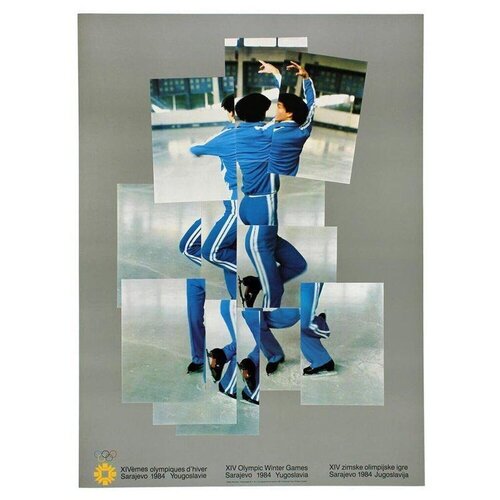 The Skater (Official 1984 Sarajevo Winter Olympics Poster) by David Hockney, Print for Sale on Singulart