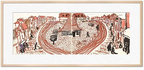 My Second Drawing of Beuvron-en-Auge par David Hockney, Édition en vente sur Singulart