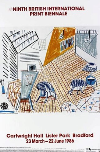 Rare Pembroke Studio British Biennale Poster Bradford van David Hockney, Afdruk te koop op Singulart
