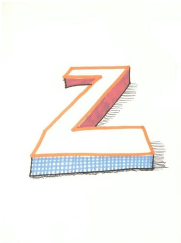 Z' from 'Hockney's Alphabet' di David Hockney, Stampa in vendita su Singulart