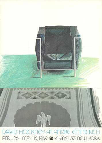 Corbusier Chair and Rug (sm) van David Hockney, Afdruk te koop op Singulart