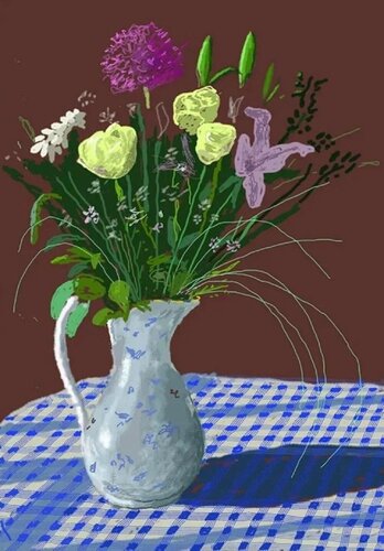 20th February 2021, Jug With Flowers di David Hockney, Stampa in vendita su Singulart