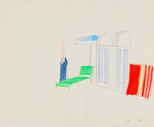 Poolside by David Hockney, Work on Paper for Sale on Singulart