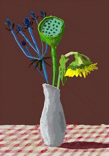 19th March 2021, Sunflower with Exotic Flower by David Hockney, Print for Sale on Singulart