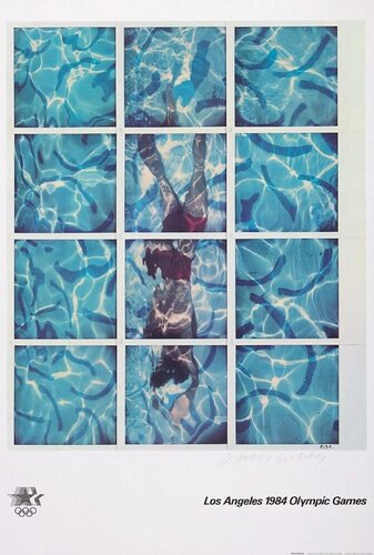 David Hockney Hand-Signed 1984 Los Angeles Olympics Poster by David Hockney, 인쇄 for Sale on Singulart