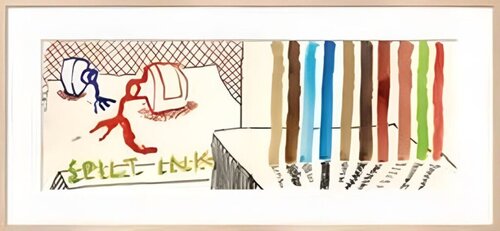 Spilt Ink with Tests van David Hockney, Afdruk te koop op Singulart