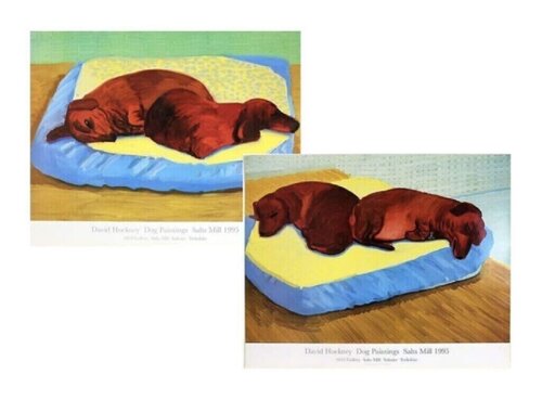 Dog 38 and Dog 43 (set of 2) di David Hockney, Stampa in vendita su Singulart