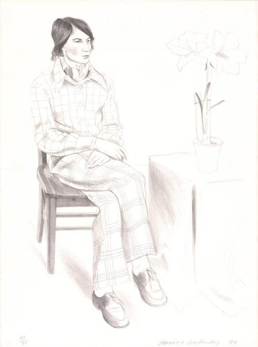 Yves Marie with Flowers - Signed de David Hockney, Impresión a la venta en Singulart
