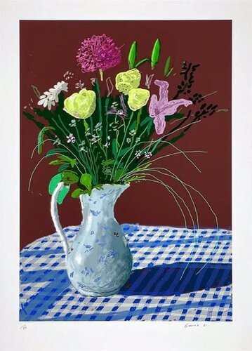 David Hockney 20th February 2021, Jug With Flowers de David Hockney, Impresión a la venta en Singulart