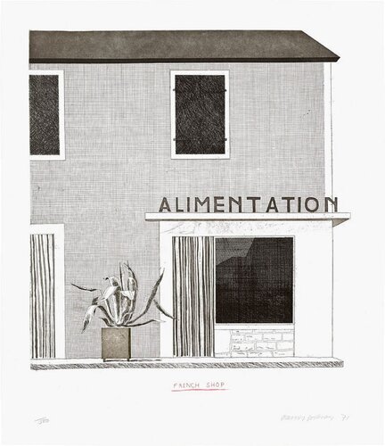 David Hockney The French Shop de David Hockney, Impresión a la venta en Singulart