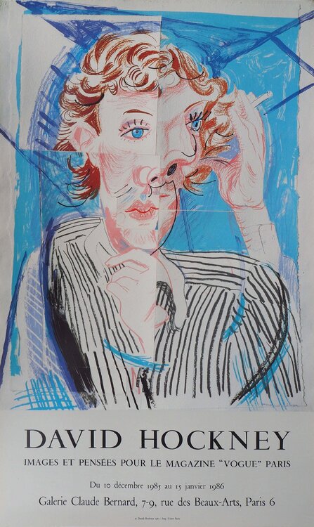 Portrait cubiste, Affiche originale d’époque David Hockney