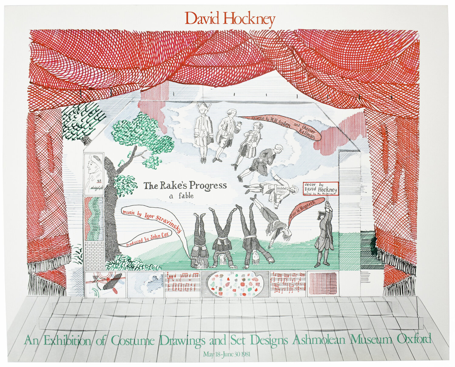 Ashmolean Museum 1981 (Curtain for The Rake’s Progress Epilogue 1974-75) David Hockney