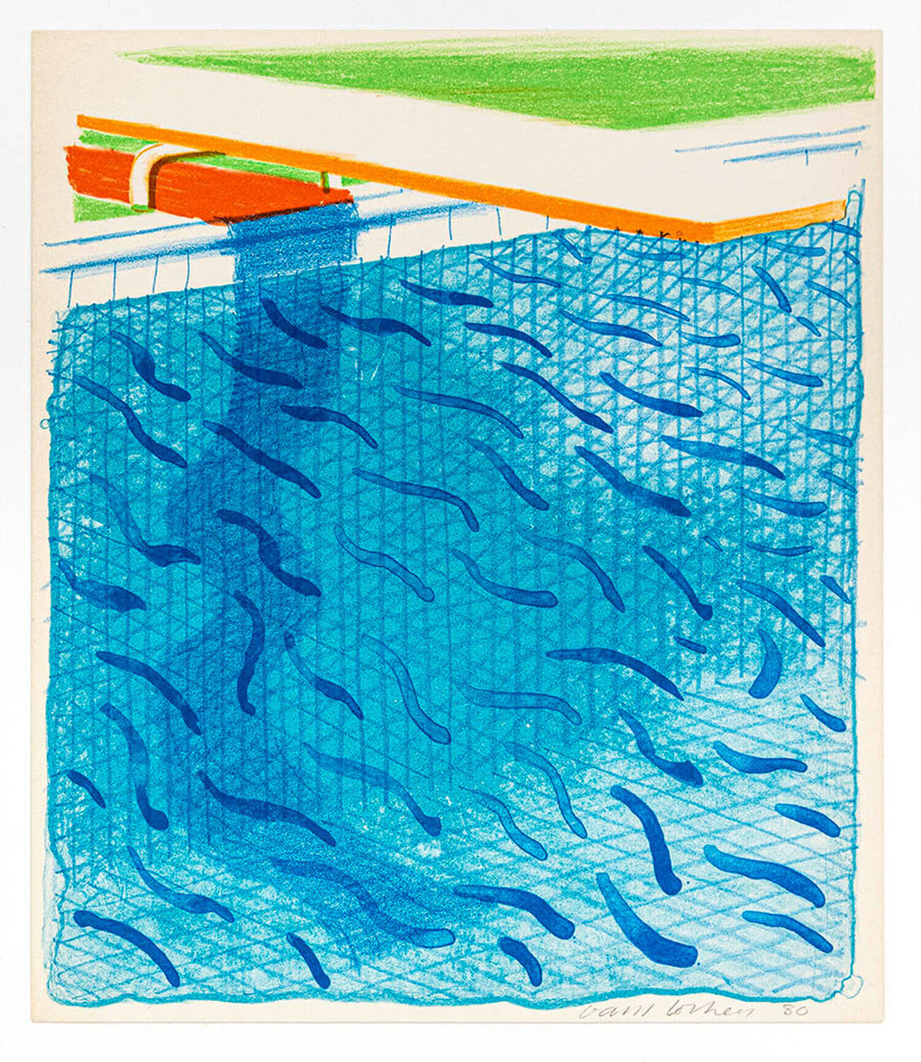 Pool Made with Paper and Blue Ink for book Paper Pools (MCA Tokyo 234) David Hockney Druck zu verkaufen