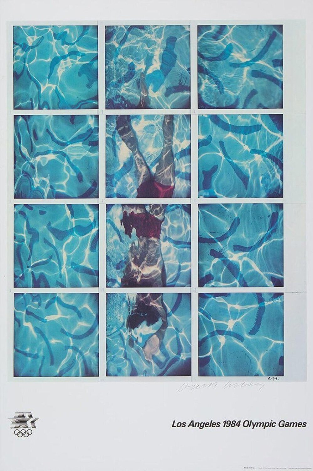 Hand Signed 1984 LA Olympics Games David Hockney