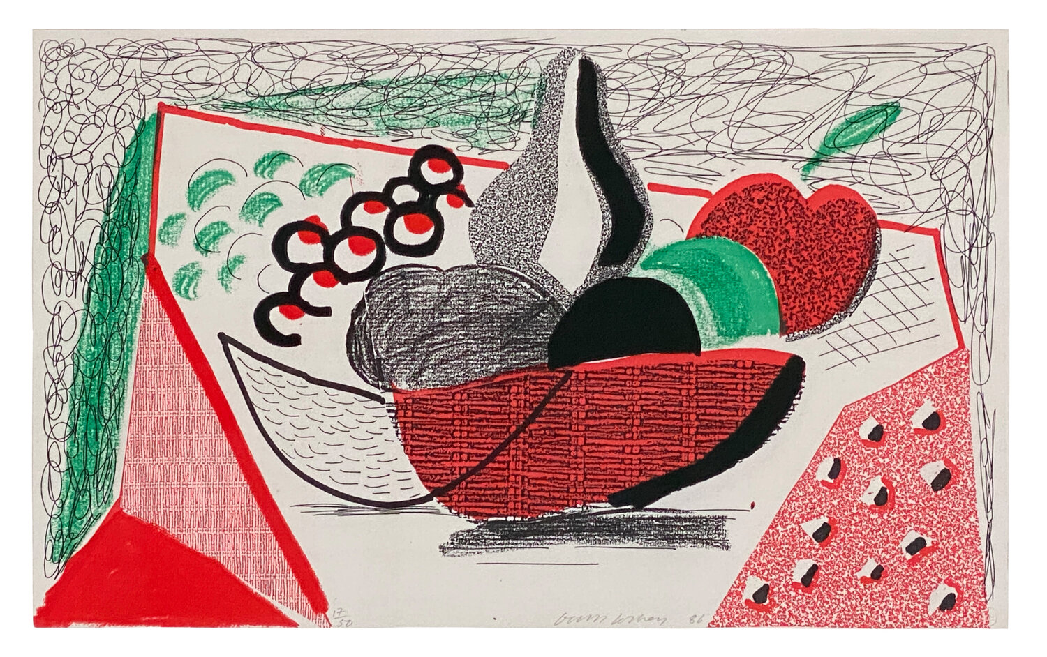 Apples Pears & Grapes David Hockney