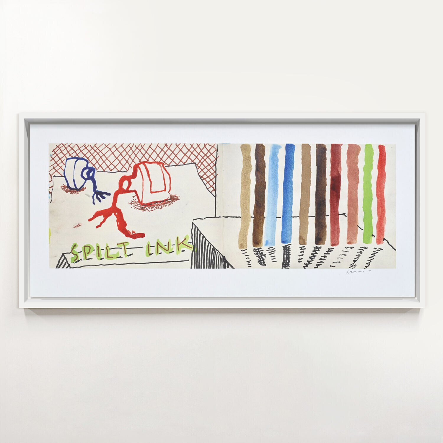 220 for 2020. Art Edition No. 1–100 ‘Spilt Ink with Tests David Hockney Stampa in vendita