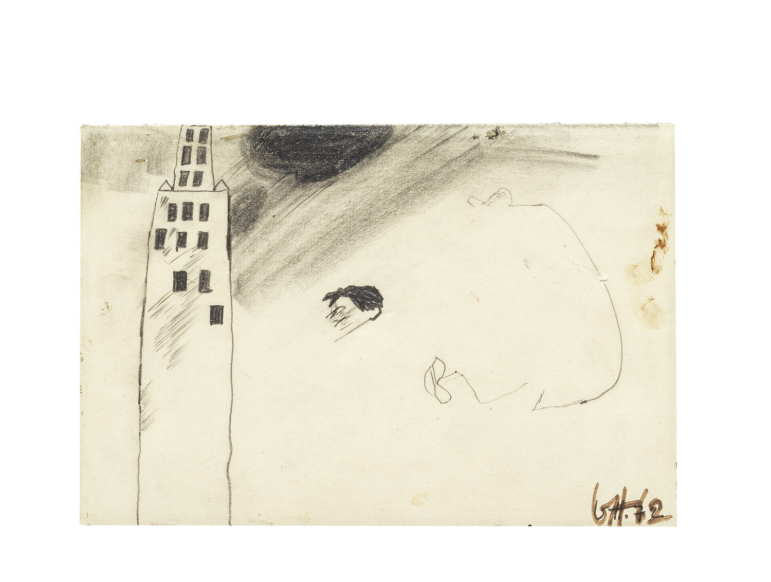 Untitled (study of a skyscraper) David Hockney