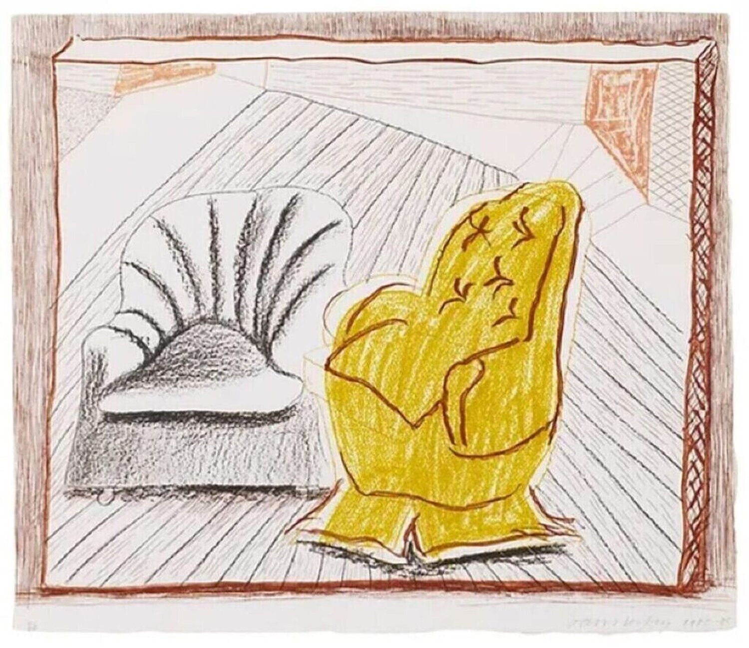 A Picture of Two Chairs from Moving Focus Series David Hockney Druck zu verkaufen