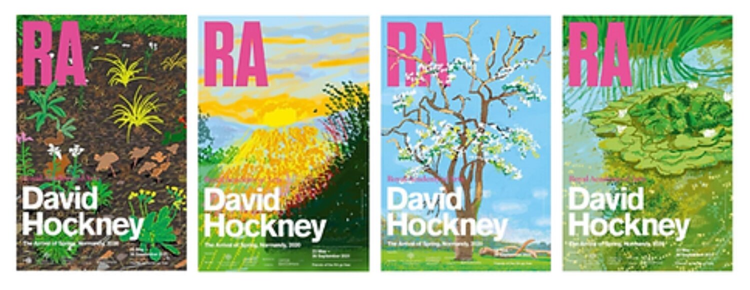 The Arrival of Spring Royal Academy Exhibition Posters Full Se David Hockney Stampa in vendita