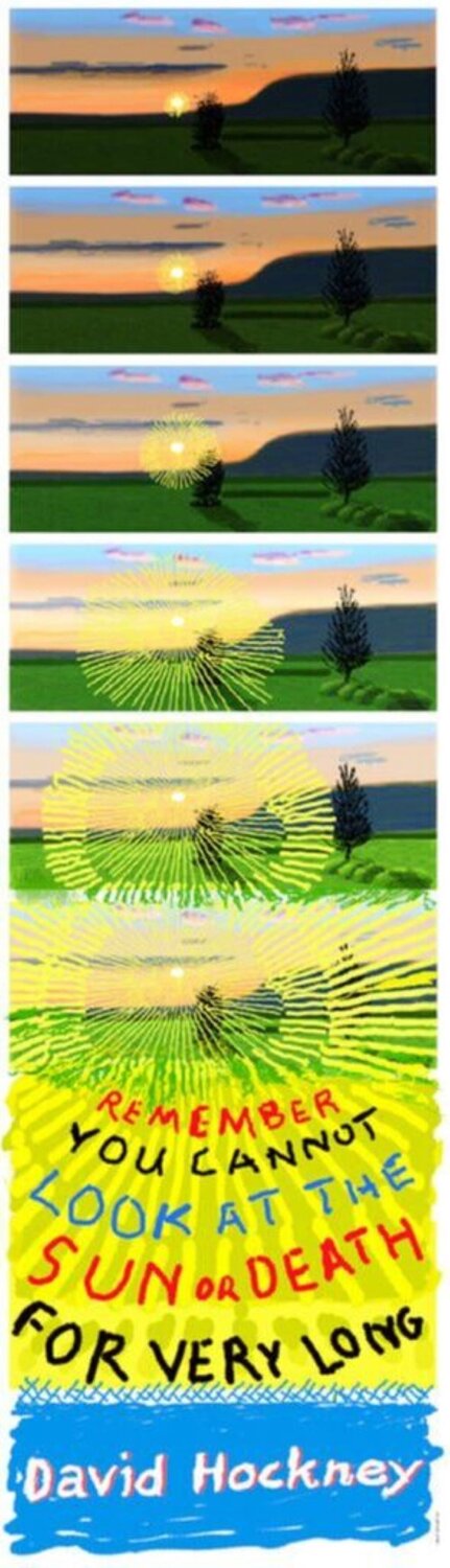 Remember that you cannot look at the sun or death for very long David Hockney