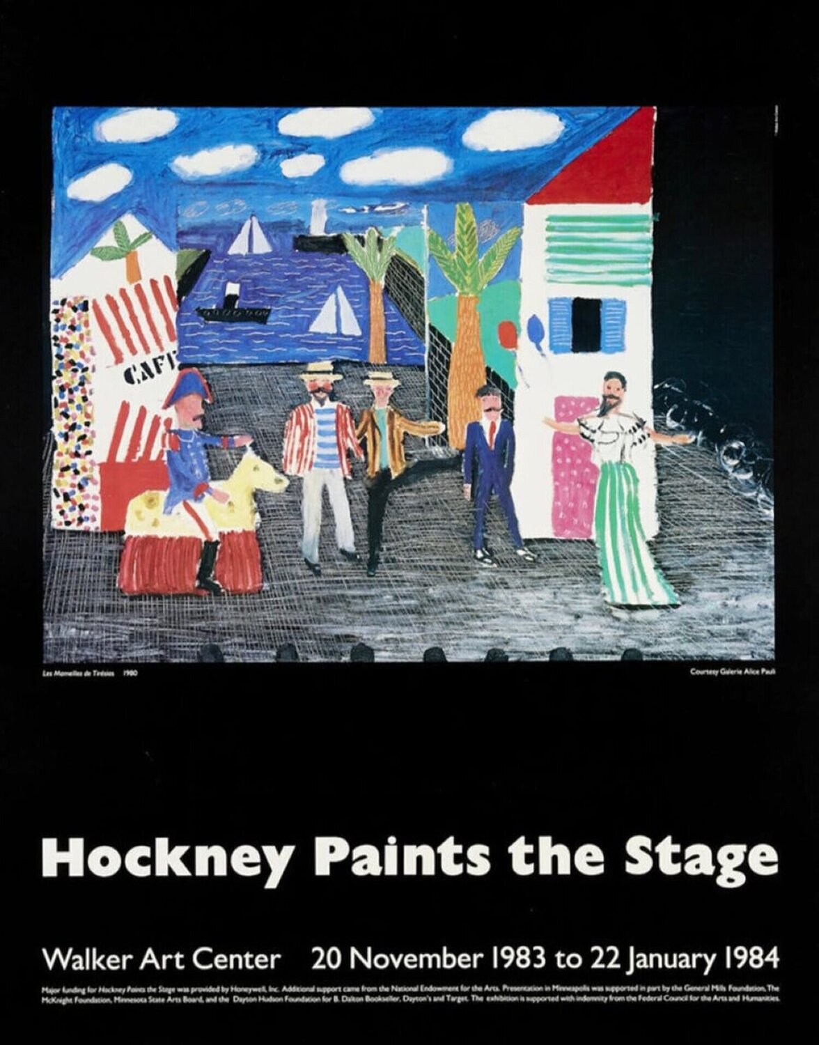 Hockney Paints The Stage Original 1983 Exhibition Poster David Hockney