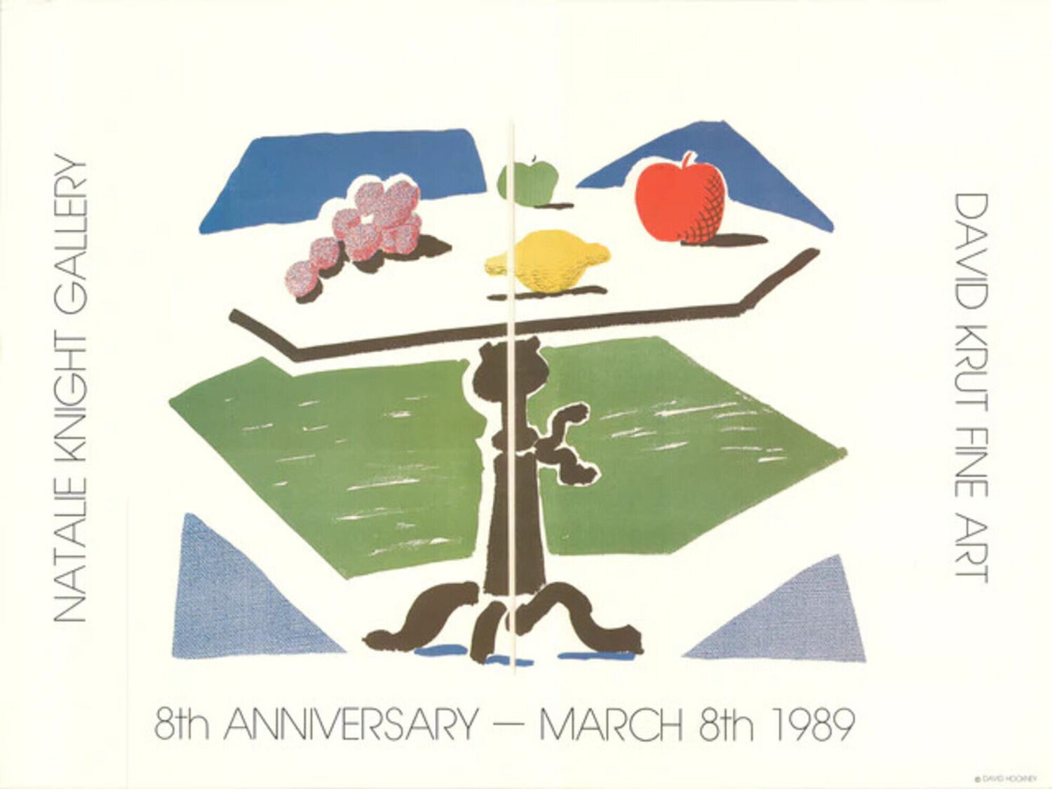 Apple, Grapes, Lemon on a Table David Hockney