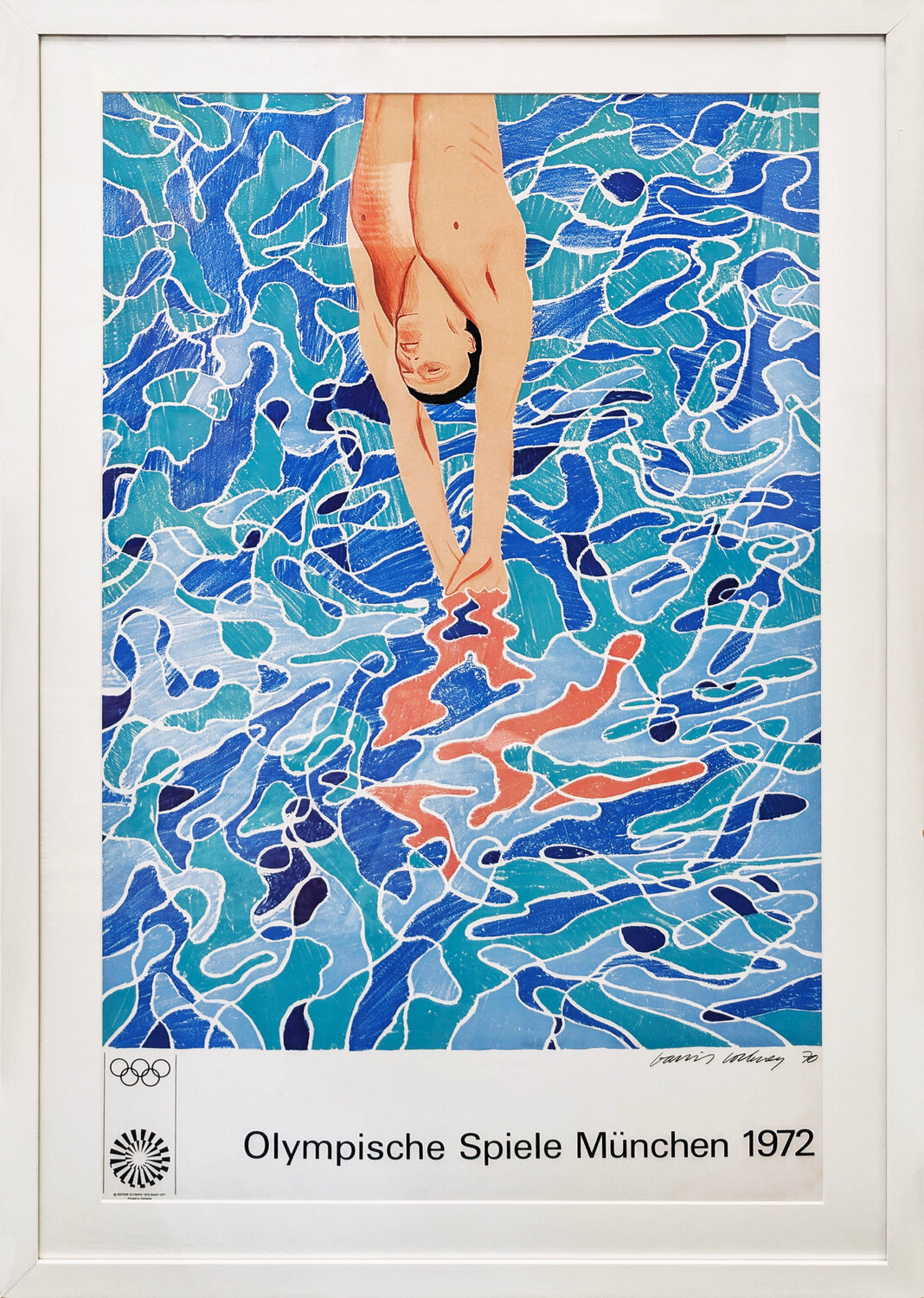 Olympische Spiele Munchen, 1972 (original framed poster) David Hockney Print for sale