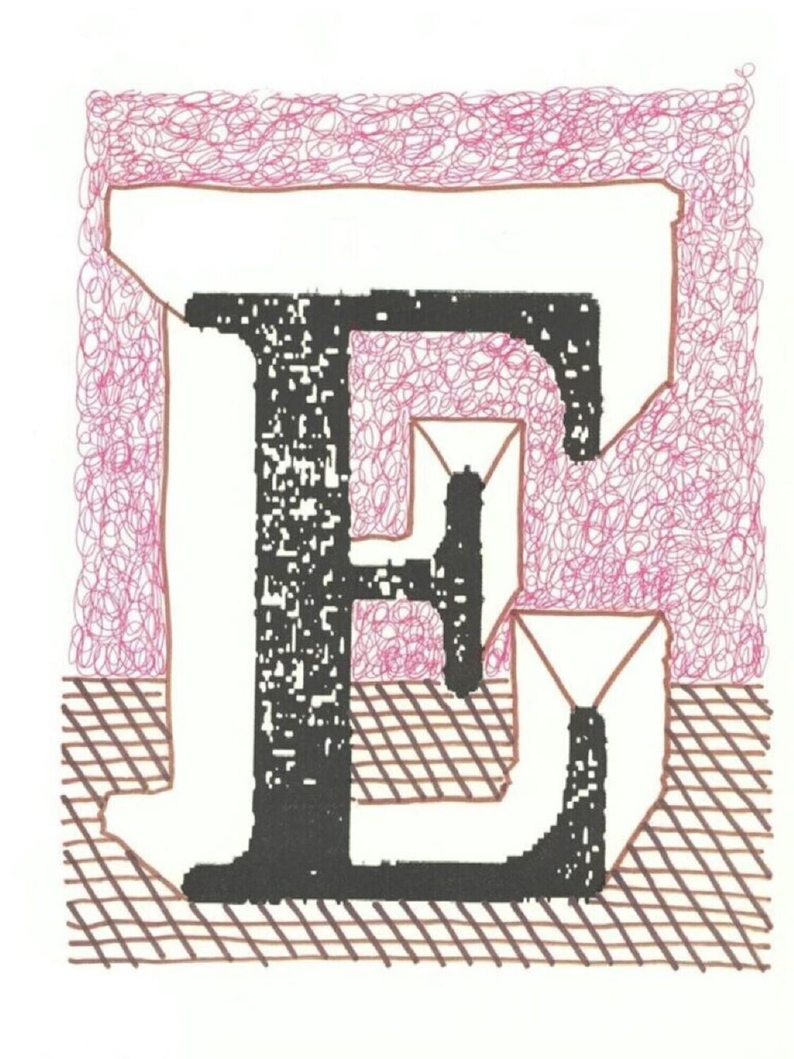 E' from 'Hockney's Alphabet' David Hockney Stampa in vendita