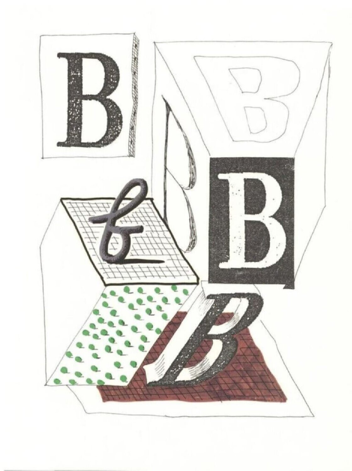 'B' from 'Hockney's Alphabet' David Hockney Afdruk te koop