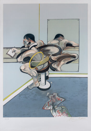 Figure Writing Reflected in a Mirror van Francis Bacon, Schilderij te koop op Singulart