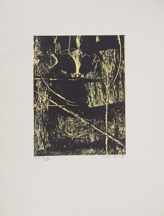 L'alchimiste, Nicolas Flamel, Lithographie originale signée Max Ernst