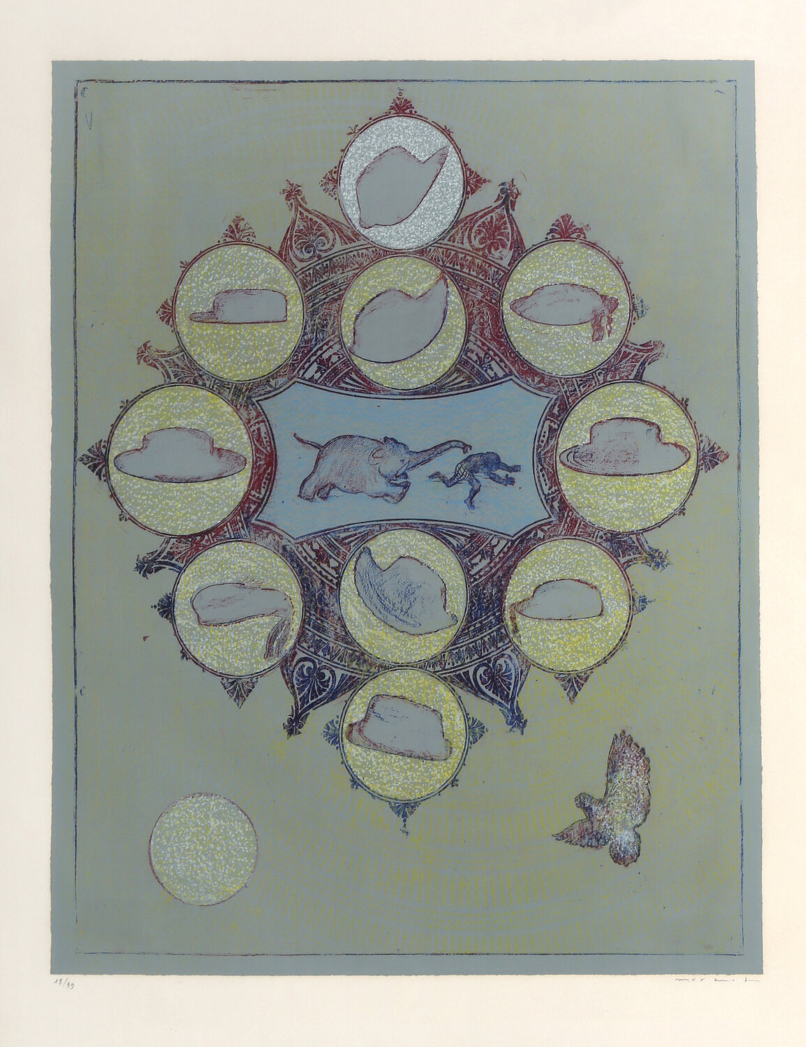 Monkey Pursued by an Elephant for a Flight of Hat Max Ernst