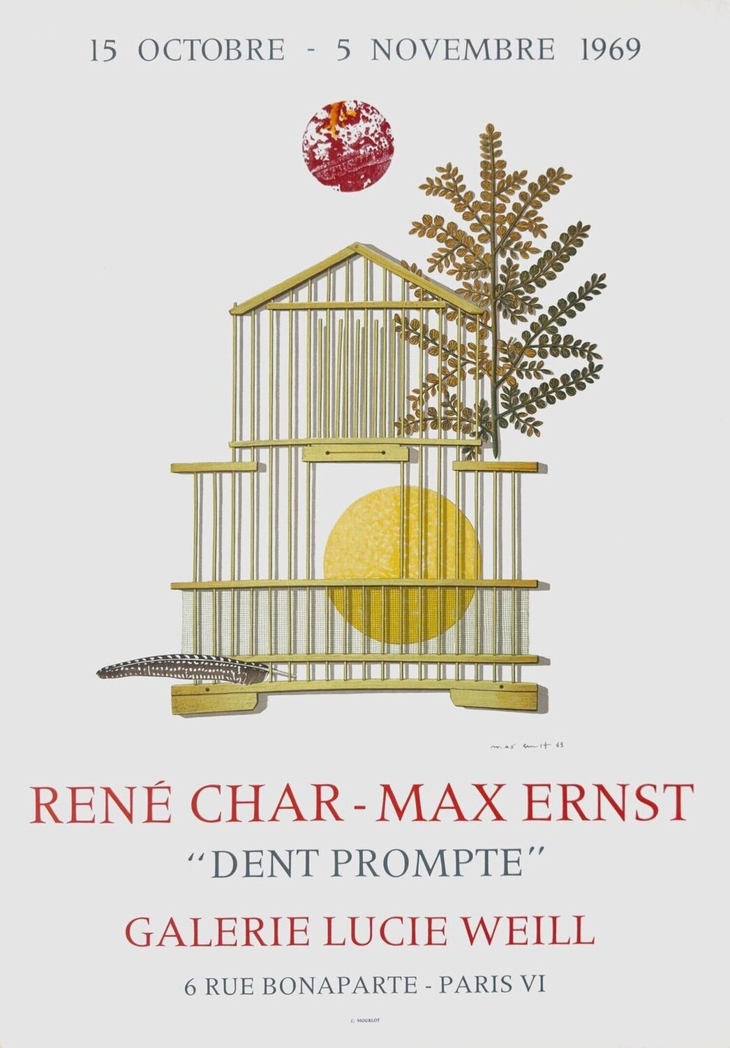 Expo 69 - Galerie Lucie Weill (B STOCK) Max Ernst Werk auf Papier zu verkaufen
