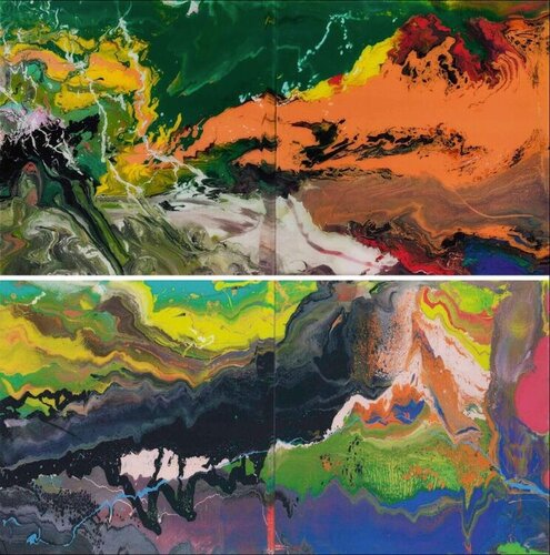 Flow (P15), (P16) - Set of two di Gerhard Richter, Stampa in vendita su Singulart