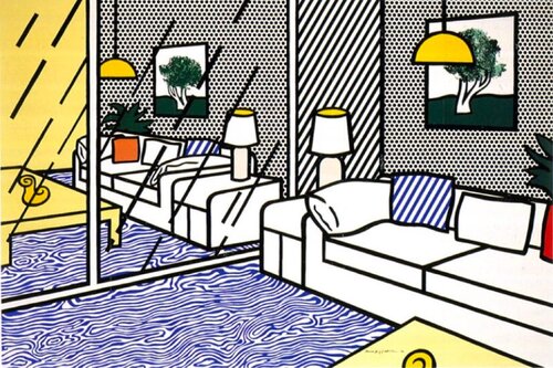 Blue Floor Wallpaper, from Interiors (C. 260) van Roy Lichtenstein, Afdruk te koop op Singulart