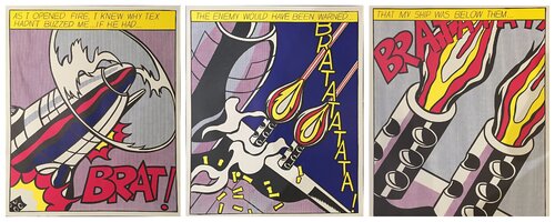 As I Opened Fire... (Triptych) van Roy Lichtenstein, Afdruk te koop op Singulart