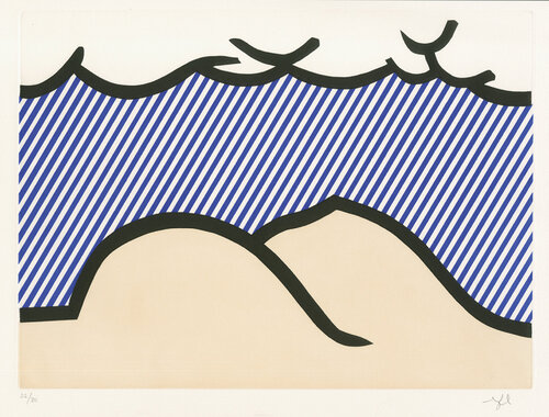 Illustration for "De Denver au Montana, Départ 27 Mai 1972" (I) from "La Nouvelle Chute de l' Amerique" (The New Fall of America) van Roy Lichtenstein, Afdruk te koop op Singulart
